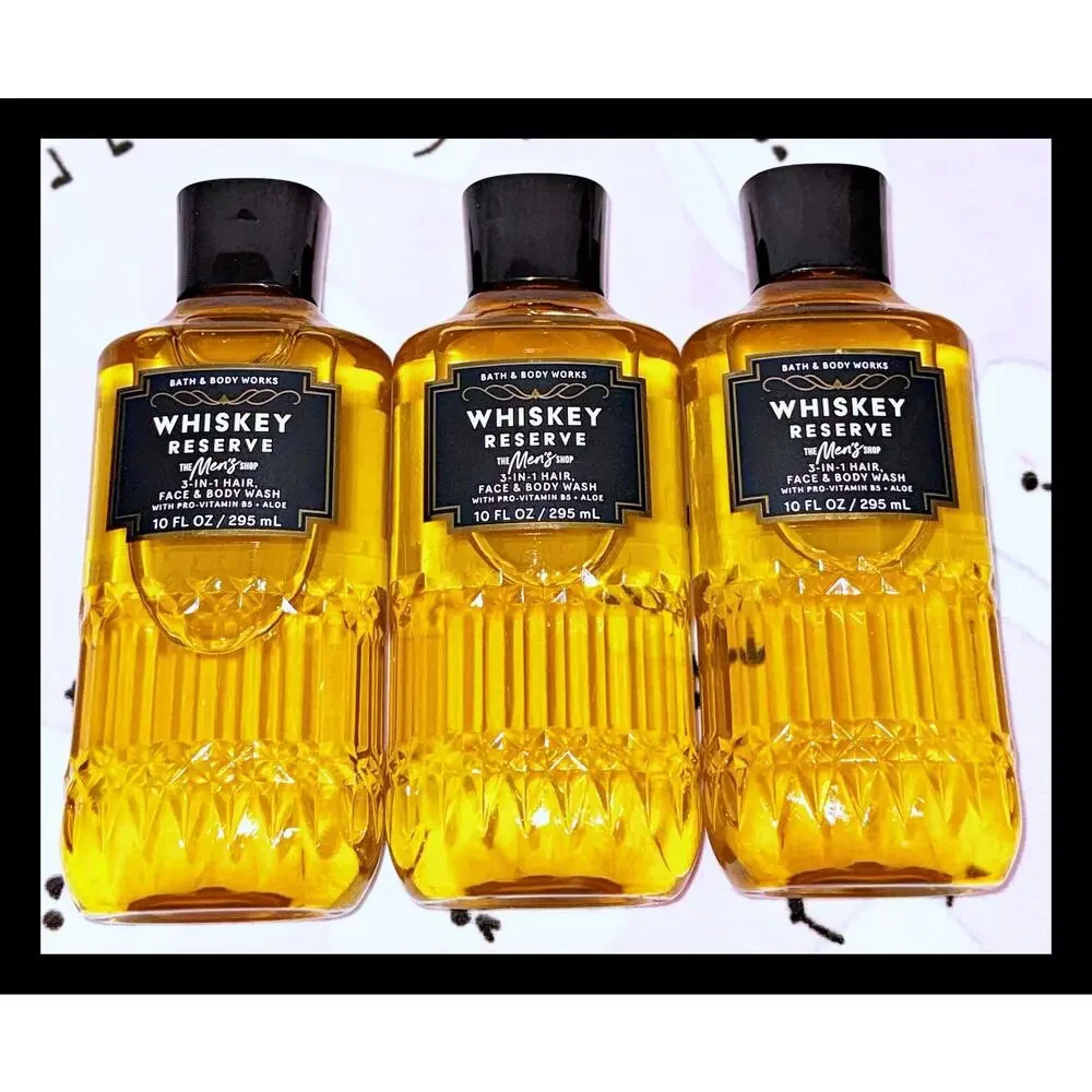 Bath & Body Works Whiskey Reserve Men's 3-in-1 Hair Face Body Wash Gel x3